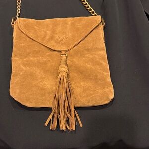 Joie Brown Faux Suede Crossbody with Tassel